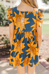 Girls Briton Court: In The Crowd Orange Dress