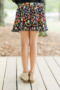 Girls: It's Your Choice Black Floral Skirt