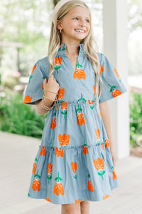 Girls: Feeling Your Best Blue Floral Dress