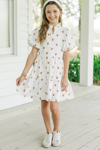 Girls: Somewhere Out There Cream Longhorn Babydoll Dress