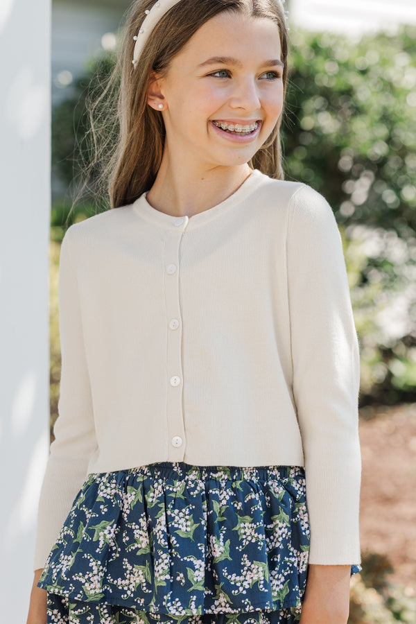 Girls: Feeling Just Fine White Cardigan