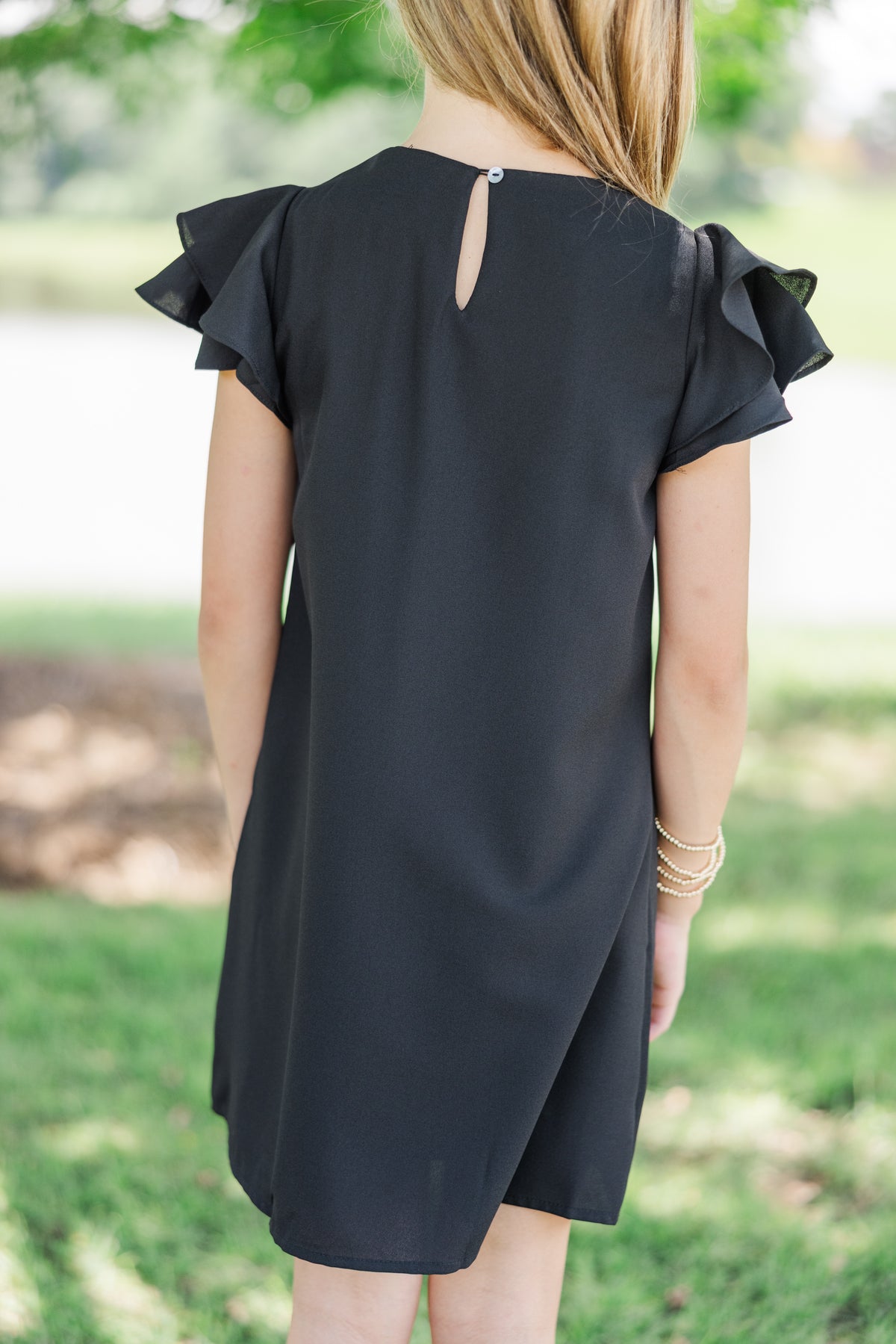 Girls: Beauty Bound Black Ruffled Sleeve Dress – Shop the Mint