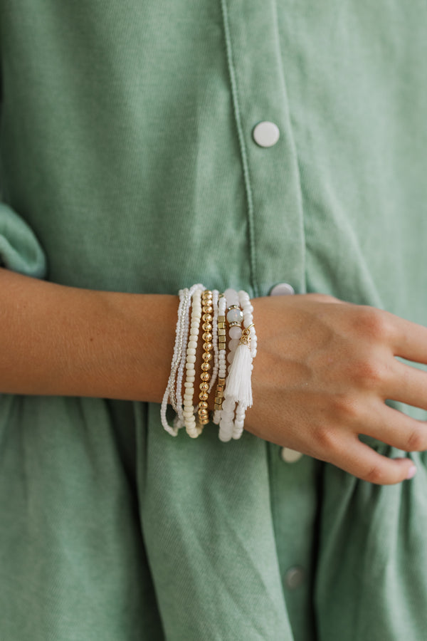 Girls: In Your Dreams White Bracelet Set