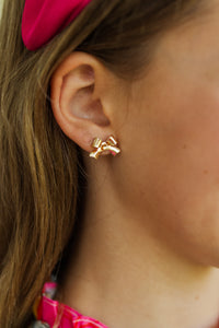 Girls: Big Dreams Gold Bow Earrings