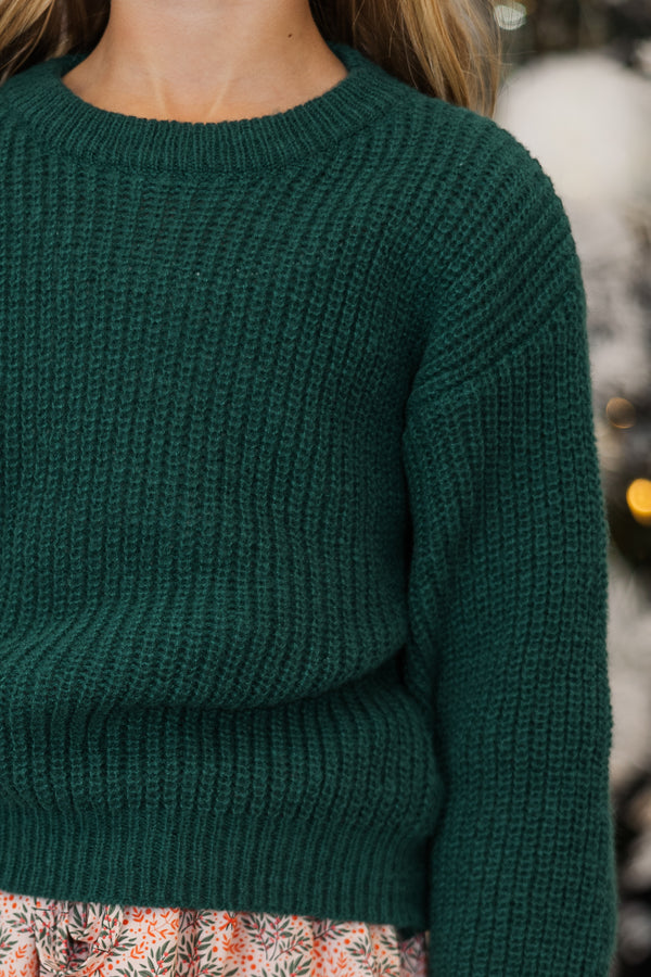 Girls: Just So Sweet Emerald Green Sweater