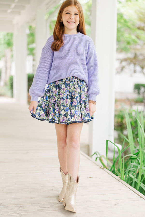 Girls: Just So Sweet Lavender Purple Sweater