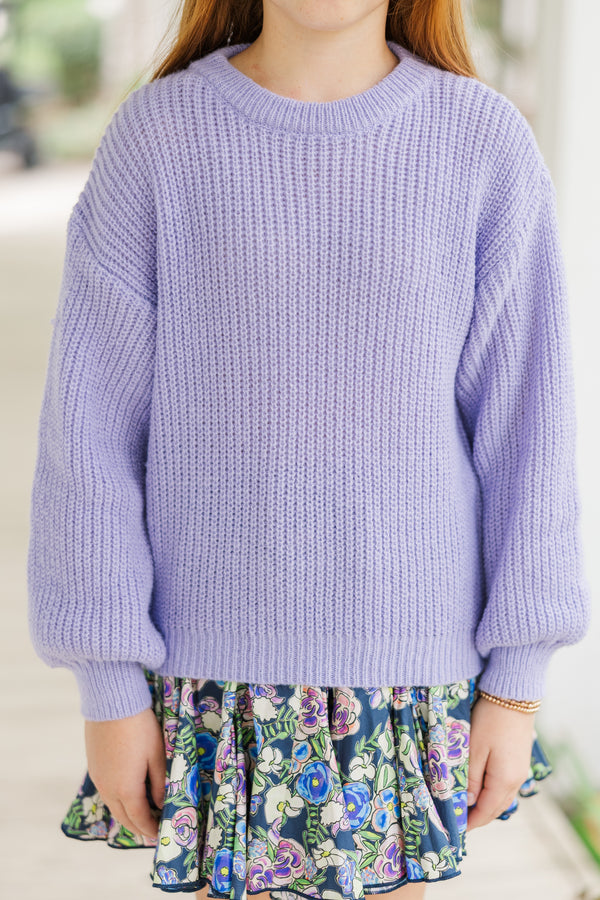 Girls: Just So Sweet Lavender Purple Sweater