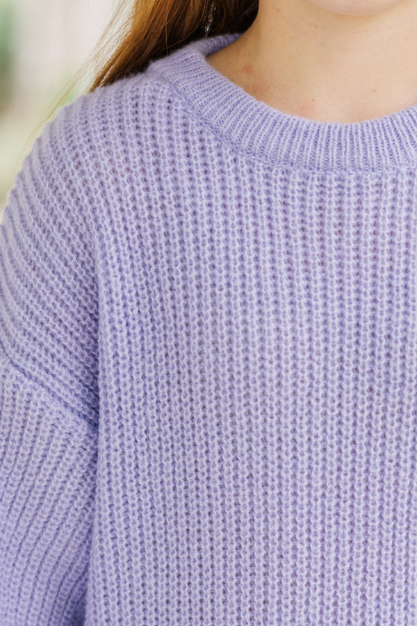 Girls: Just So Sweet Lavender Purple Sweater