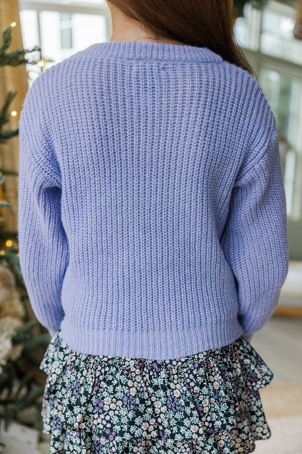 Girls: Just So Sweet Lavender Purple Sweater