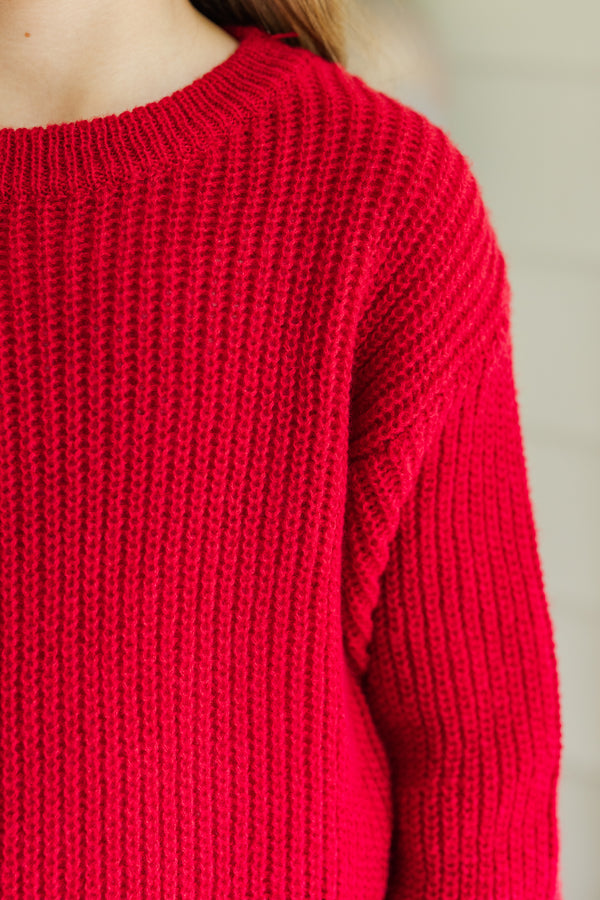 Girls: Just So Sweet Red Sweater