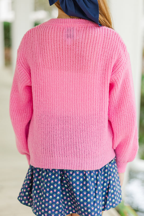 Girls: Just So Sweet Pink Sweater