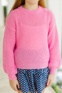 Girls: Just So Sweet Pink Sweater