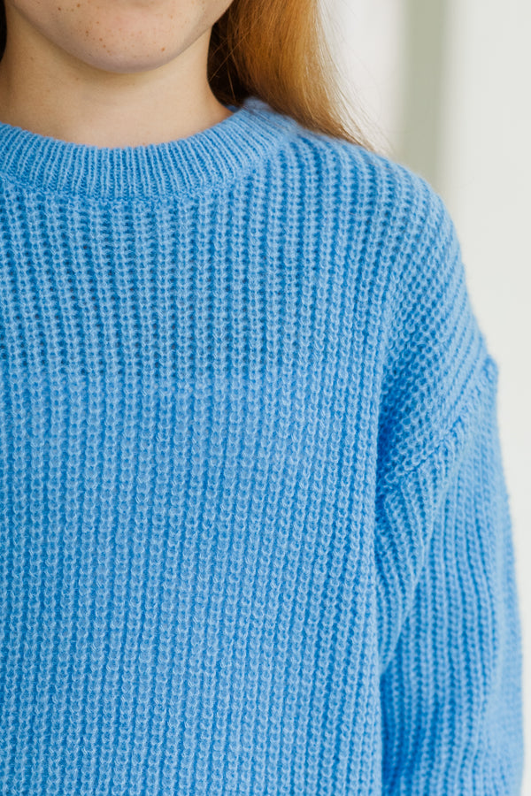 Girls: Just So Sweet Light Blue Sweater