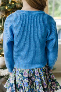 Girls: Just So Sweet Light Blue Sweater