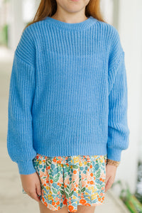 Girls: Just So Sweet Light Blue Sweater