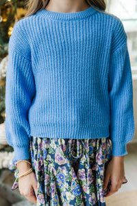 Girls: Just So Sweet Light Blue Sweater