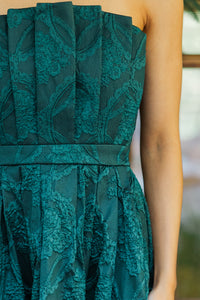 It Was All A Dream Hunter Green Strapless Dress