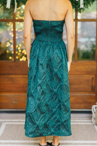 It Was All A Dream Hunter Green Strapless Dress