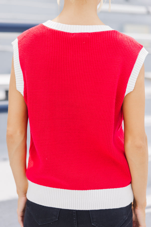 Pack A Punch Red Sequin Elephant Sleeveless Sweater