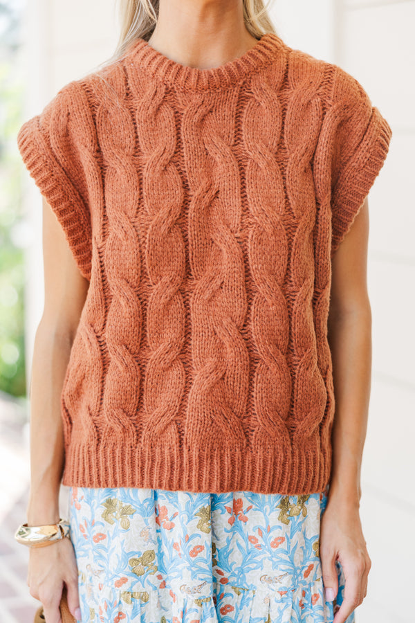 What You Need To Know Rust Cable Knit Sweater