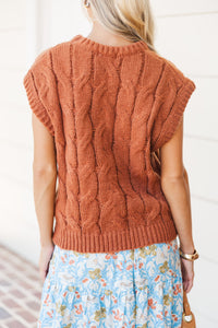 What You Need To Know Rust Cable Knit Sweater