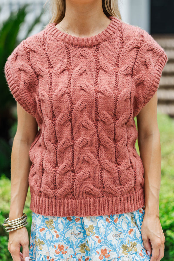 What You Need To Know Rust Cable Knit Sweater