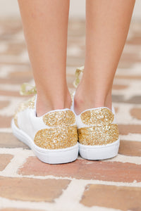 Girls: Get A Move On Gold Star Sneakers