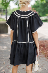 This Time Black Rickrack Dress