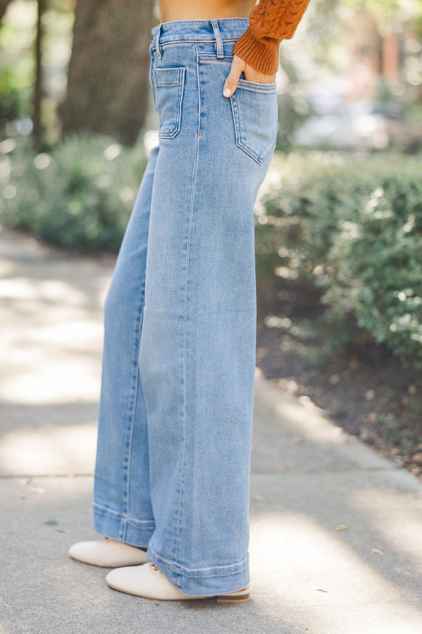 Hidden Jeans: Up Next Medium Wash Wide Leg Jeans