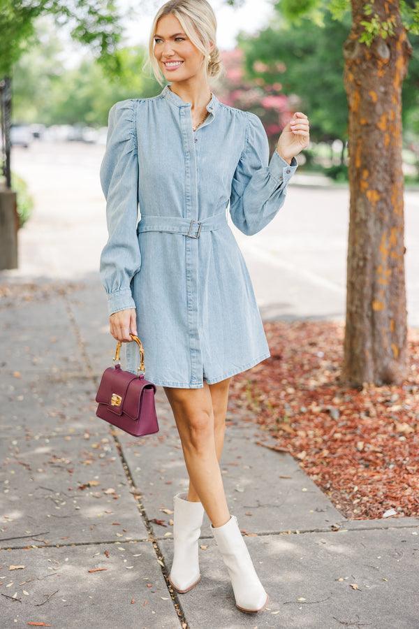 Fate: Dedicated To You Light Wash Denim Dress