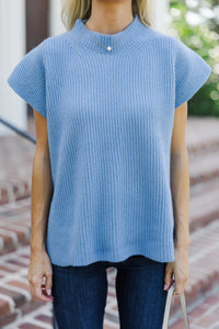 The Slouchy Blue Short Sleeve Sweater