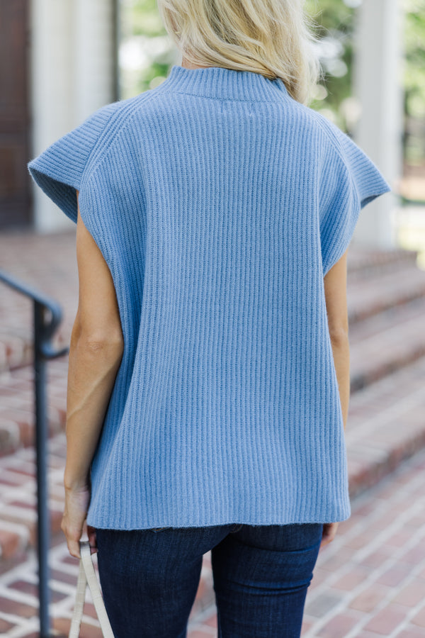 The Slouchy Blue Short Sleeve Sweater