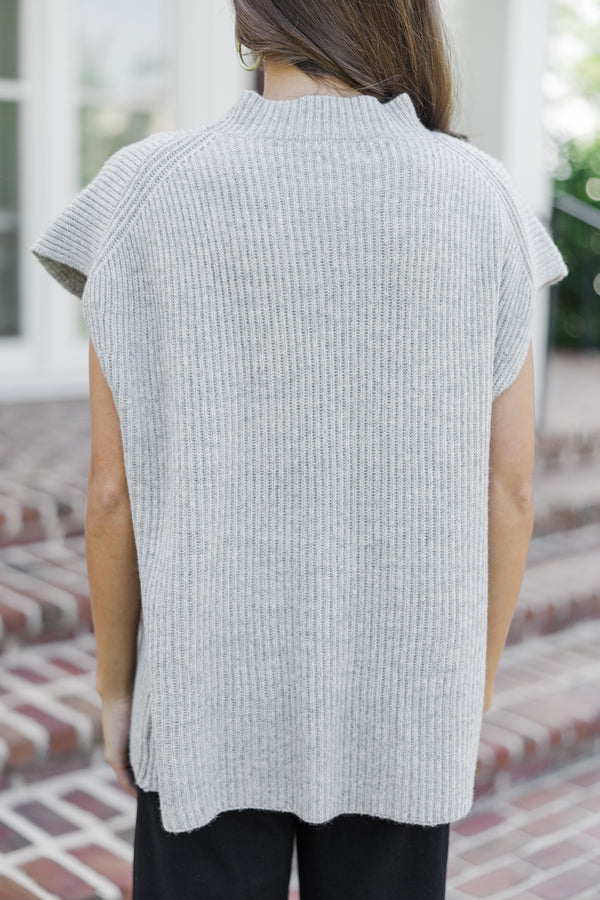 The Slouchy Gray Short Sleeve Sweater