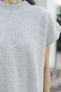 The Slouchy Gray Short Sleeve Sweater