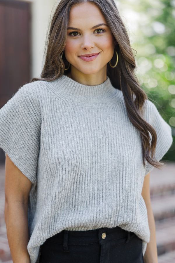 Short Sleeve Short Sweaters For Dresses The Slouchy Gray Short Sleeve Sweater, Large The Mint Julep Short Sleeve Short Sweaters For Dresses The Slouchy Gray Short Sleeve Sweater, Large The Mint Julep