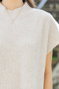 The Slouchy Oatmeal Short Sleeve Sweater