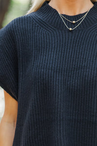 The Slouchy Black Short Sleeve Sweater