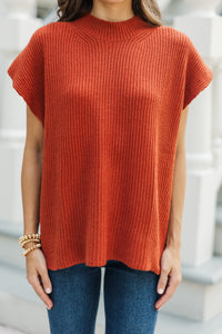 The Slouchy Rust Orange Short Sleeve Sweater