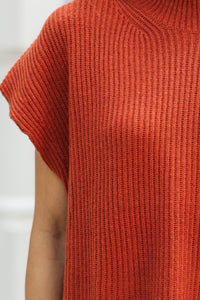 The Slouchy Rust Orange Short Sleeve Sweater