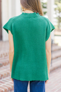 The Slouchy Green Short Sleeve Sweater