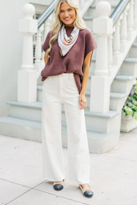 The Slouchy Brown Short Sleeve Sweater