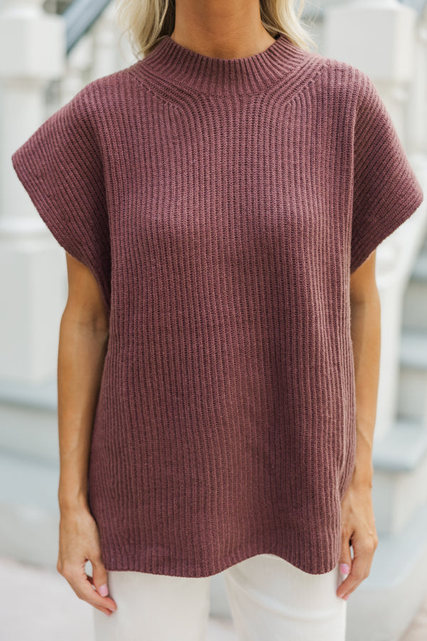 The Slouchy Brown Short Sleeve Sweater