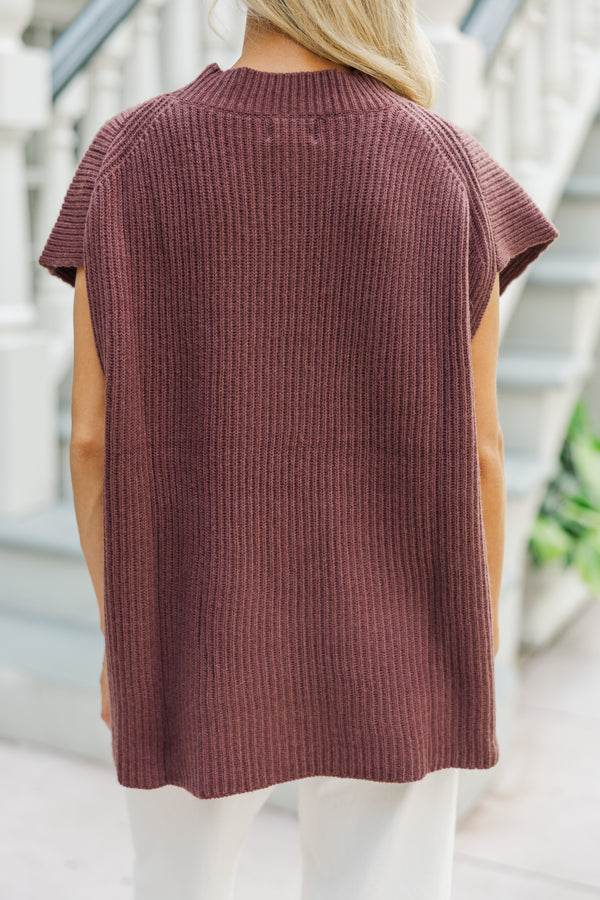 The Slouchy Brown Short Sleeve Sweater