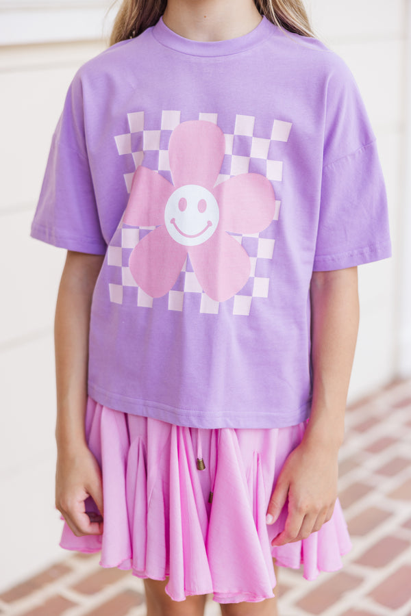 Girls: Happy Days Lavender Purple Graphic Tee