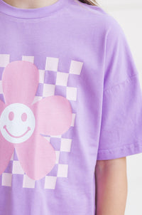 Girls: Happy Days Lavender Purple Graphic Tee