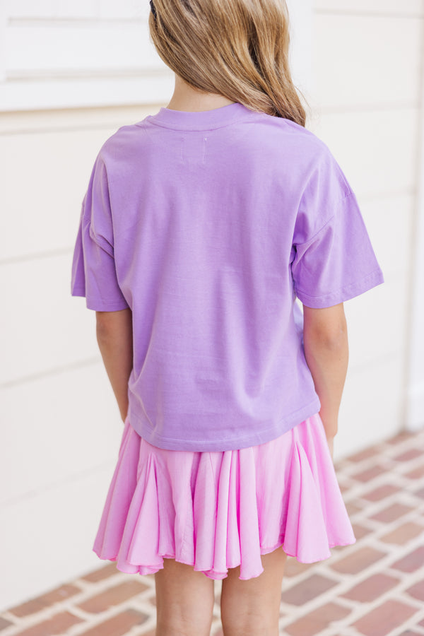 Girls: Happy Days Lavender Purple Graphic Tee