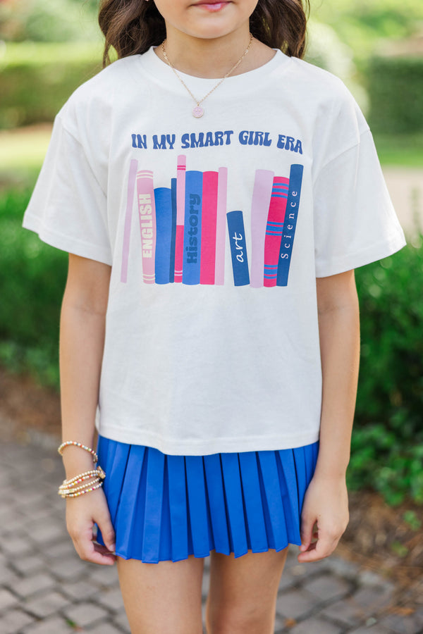 Girls: Smart Girl Era White Graphic Tee