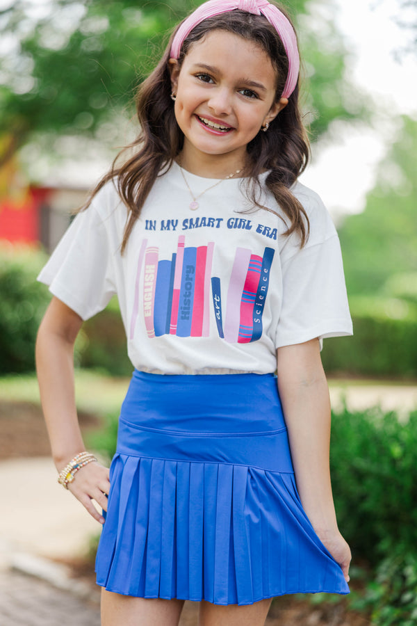 Girls: Smart Girl Era White Graphic Tee