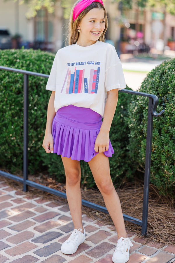 Girls: Smart Girl Era White Graphic Tee