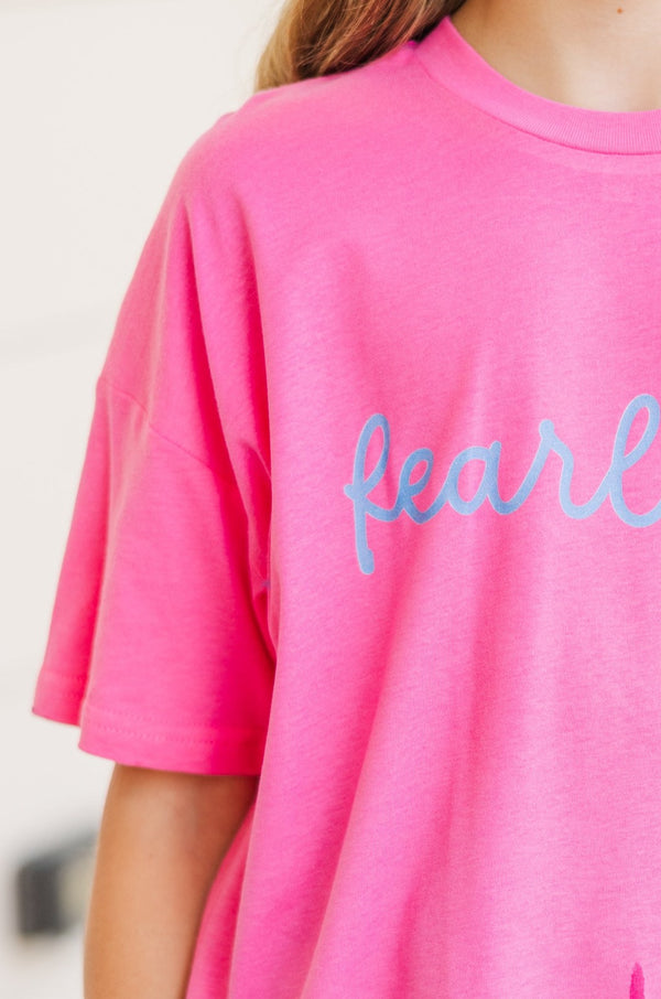 Girls: Fearless Pink Graphic Tee